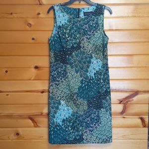Teal Peacock Paisley, Boho Womens Sleeveless Dress